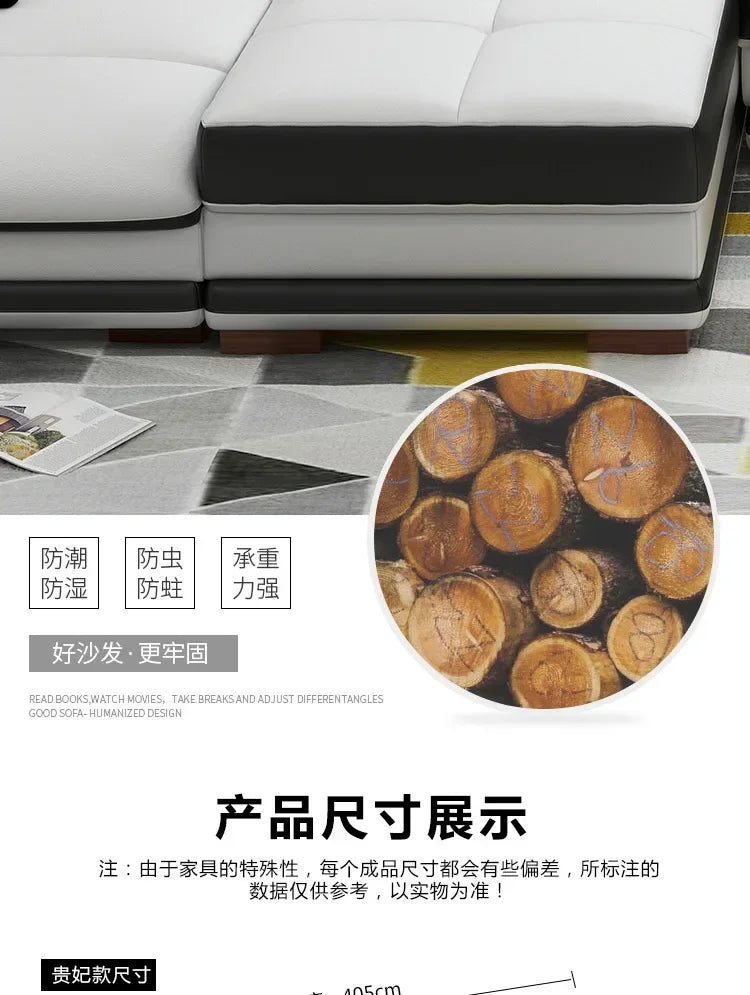 Popular and durable massage seat, cowhide multifunctional living room furniture, leather art storage, sofa combination