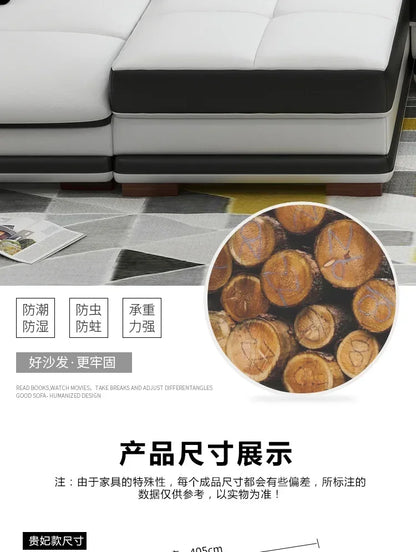 Popular and durable massage seat, cowhide multifunctional living room furniture, leather art storage, sofa combination