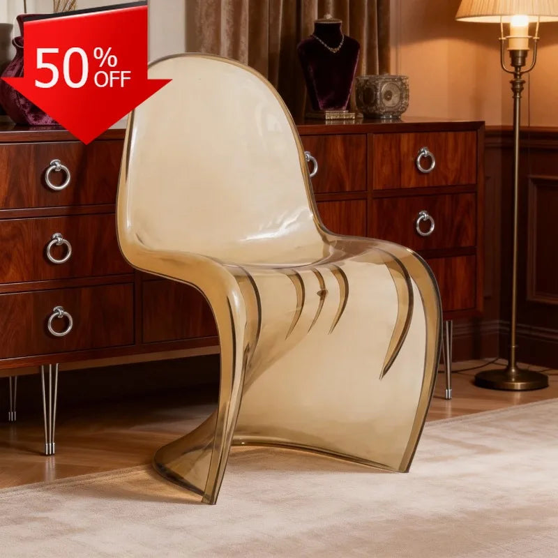 Acrylic Ghost Chair Modern Minimalist Transparent Dining Chair Designer Vanity Stool Kitchen Seating Clear Plastic Chaise Chair