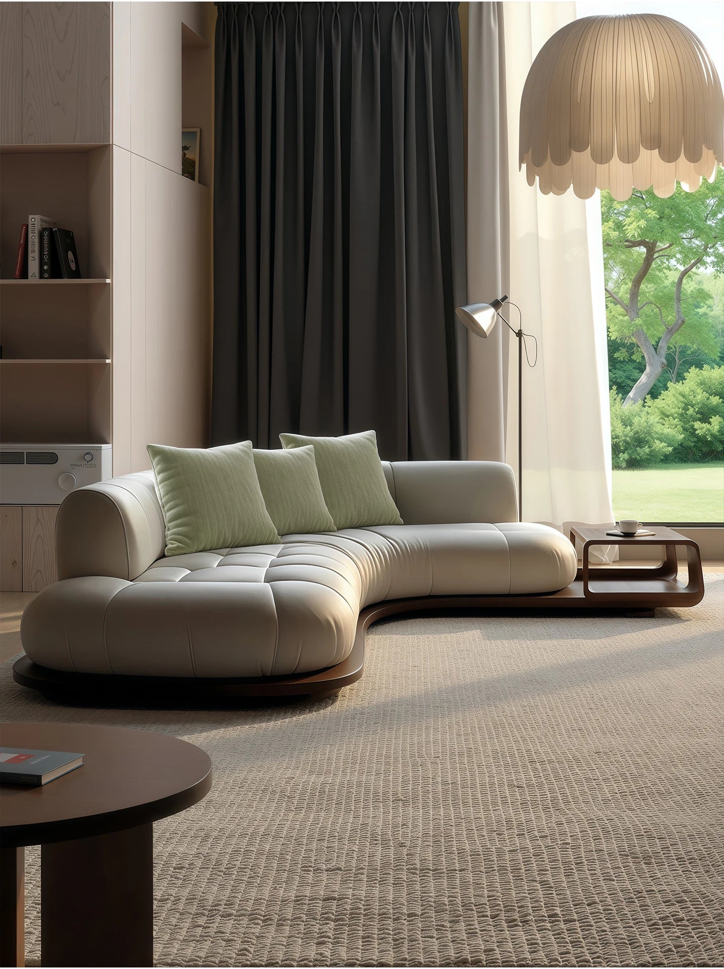 Arc corner sofa living room corner creative coffee table combination furniture simple and modern