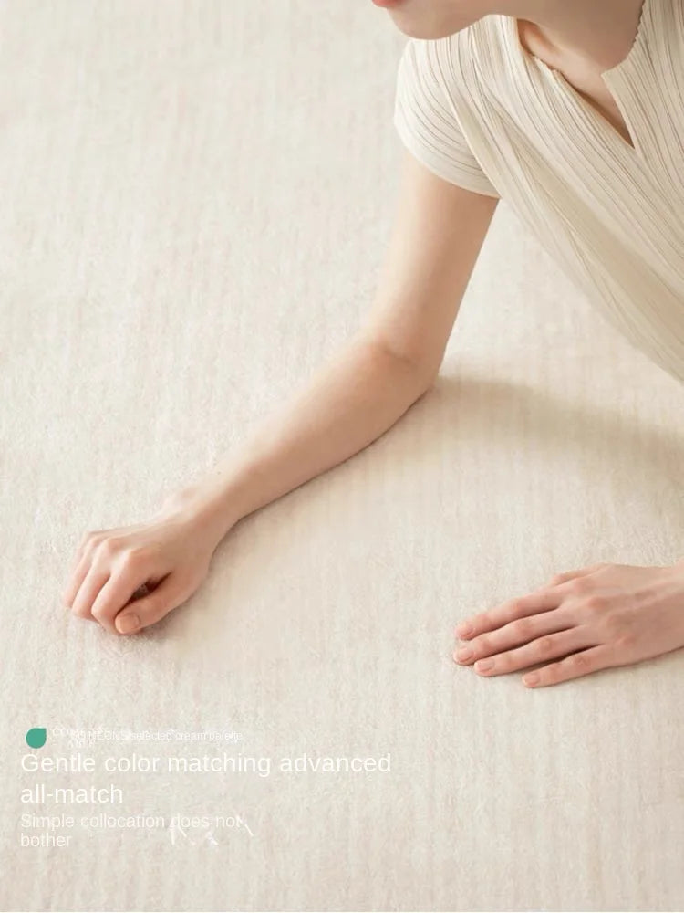 VIKAMA Cream Wind Carpet Living Room New Waterproof Light Luxury Senior Erasable Washable Simple Sofa Mats Home Decor