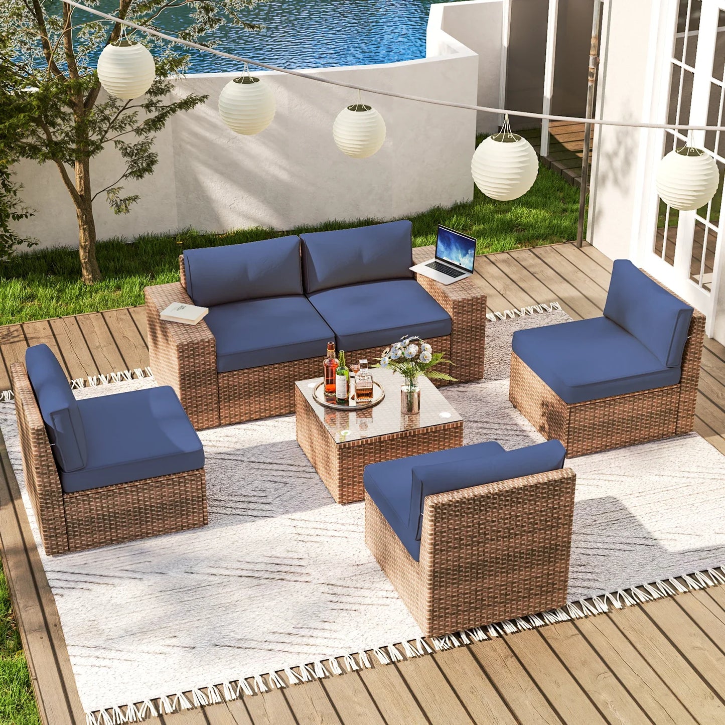 #Patio Furniture Sets Luxurious Outdoor Sofa Set Furniture All Weather Garden Rattan Furniture Wicker Outdoor Rattan Sofa