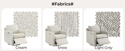 Swivel Accent Chair with Electric Footrests, Living Room Sofa Chair with Power Motor, USB and Type-C Ports, Cream