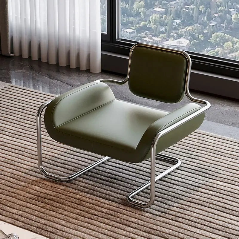 Stainless steel special-shaped convex chair, light luxury minimalist living room sofa chair