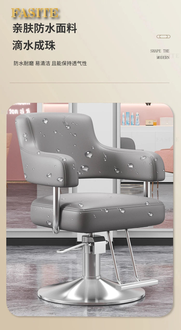 Portable Barbershop Salon Chair Luxury Beauty Gold Hairdressing Salon Chair Barber Swivel Silla Furniture