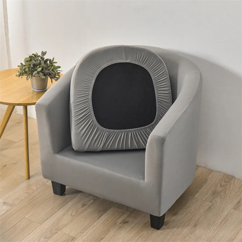 Solid Color Elastic Club Tub Chair Cover Spandex Single Sofa Slipcover with Seat Cover Armchair Protector Living Room Bar Hotel