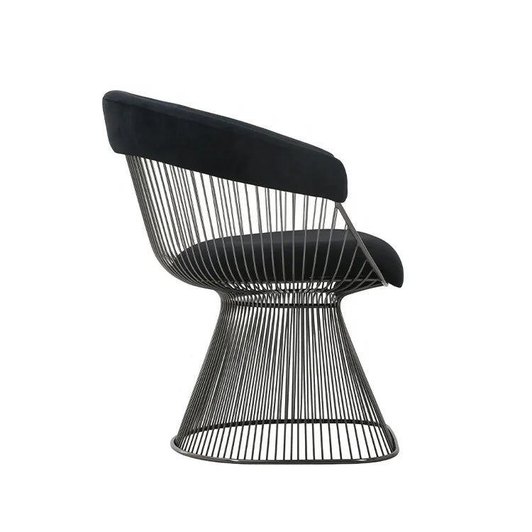 Classical Black Stainless Steel Velvet Upholstery Modern Living Room Single Sofa Chair Designer Lounge Chair Armchair