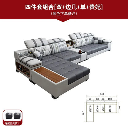 Luxury Technology Cloth Sofa Living Room Furniture Modern Cloakroom Bedroom Sofa Combination Nordic Apartment Sofa Set