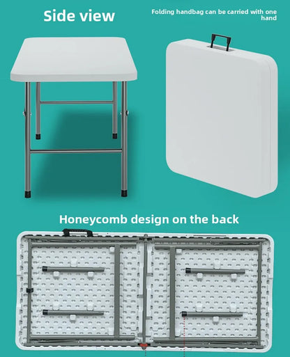 Portable Folding Dining Table Rectangular Long Lightweight Easy Assembly Outdoor Indoor Market Stall Study Desk Furniture