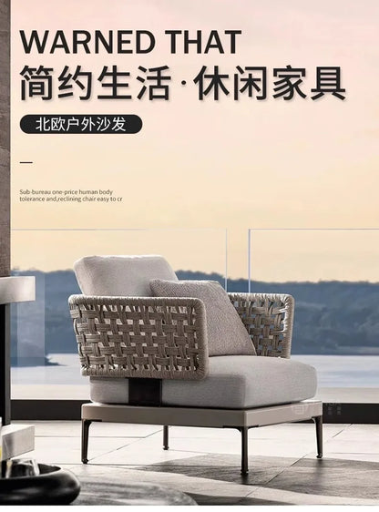 Y  Outdoor Sofa Courtyard Waterproof Vine Weaving Villa Garden Outdoor Leisure Terrace Sofa Vine Weaving Furniture