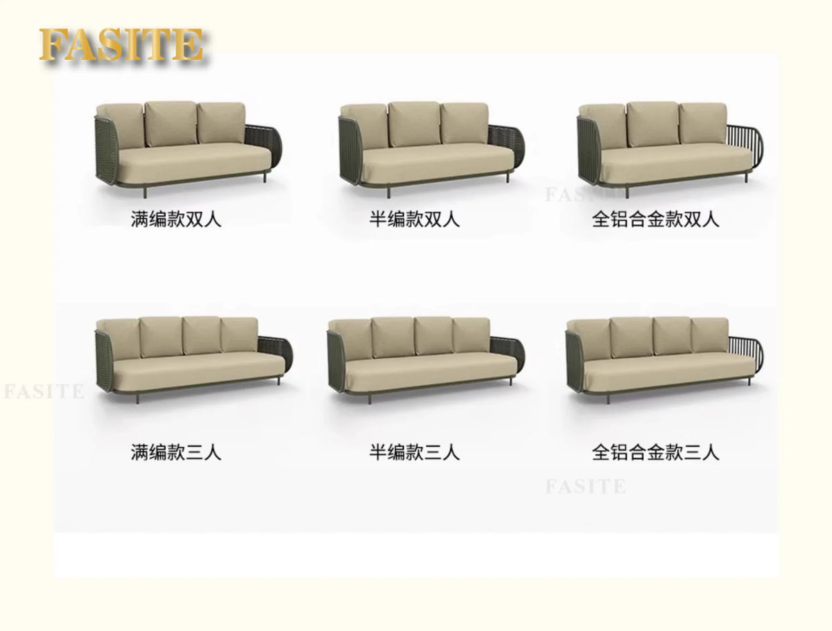 Outdoor sofa combination outdoor courtyard open-air villa living room hotel famous club rattan sofa