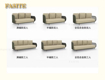 Outdoor sofa combination outdoor courtyard open-air villa living room hotel famous club rattan sofa