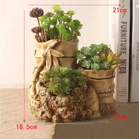 American Broken Root Shape Succulent Resin Flower Pot Outdoor Balcony Furnishing Crafts Garden Villa Vase Ornaments Decoration