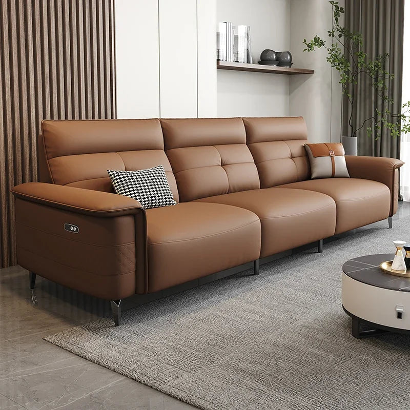 Vintage European Reclining Sofa Leather Office Designer Italiano Couch Adjustable Height Adults Sofa Inflavel Indoor Furniture