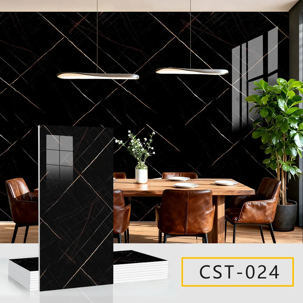 5pcs 30x60cm PVC Kitchen Backsplash Panel Marble Self-Adhesive Waterproof Oil Proof for Stove Cabinet Renovators