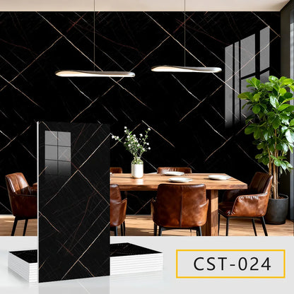 5pcs 30x60cm PVC Kitchen Backsplash Panel Marble Self-Adhesive Waterproof Oil Proof for Stove Cabinet Renovators