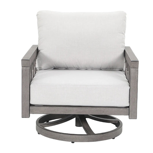360 swivel chair for living room, family bar, swimming pool and dining room, aluminum garden sofa with cloth cushion
