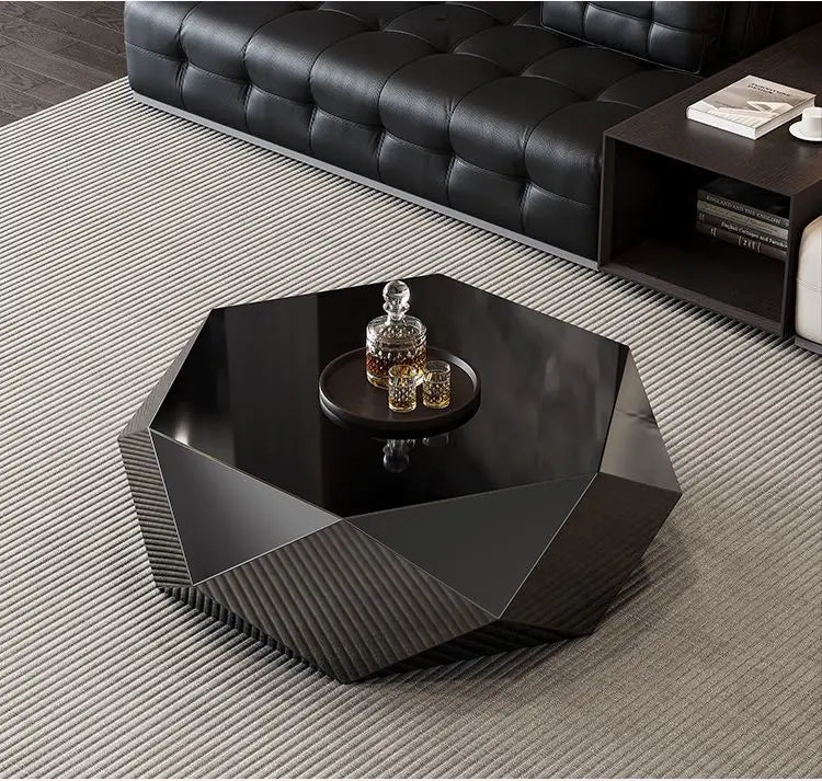 Italian minimalist gold diamond coffee table designer high-end small apartment modern simple special-shaped light luxury living