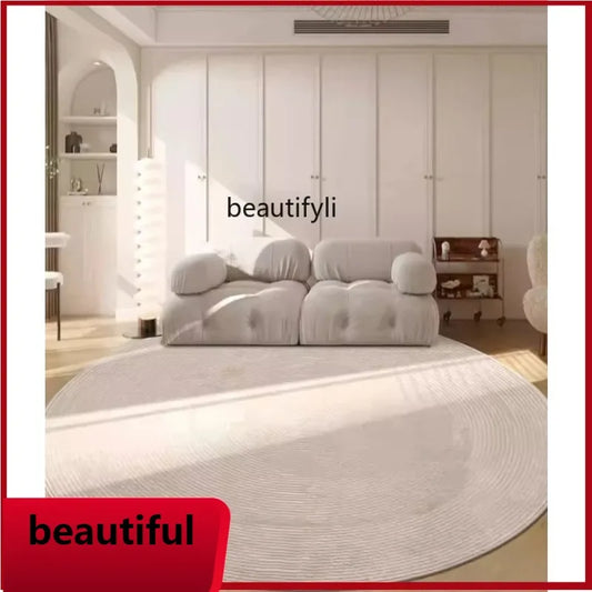 F132  Round living room minimalist sofa coffee table blanket premium light luxury cloakroom floor mat bedroom carpet