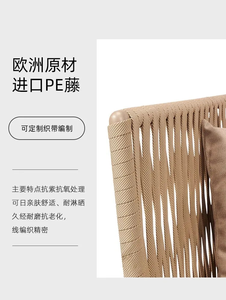 Outdoor Sofa Sunscreen Waterproof Courtyard Terrace Balcony Leisure Rattan Chair Sofa Double Card Seat Rattan Sofa Furniture