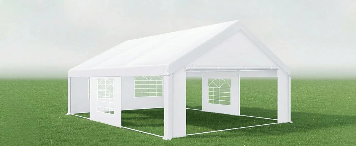 20x20FT Heavy Duty Outdoor Party Tent, 6 Sidewalls & Built-in Sandbags,Waterproof Windproof Canopy Wedding, Camping & Patio