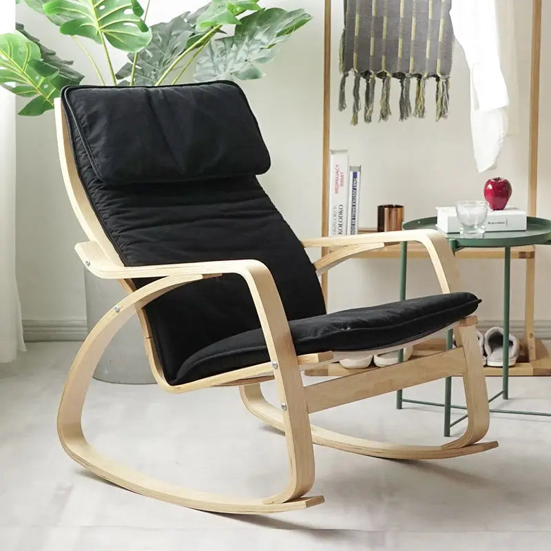 Simple and modern Nordic Boang rocking chair easy chair solid wood recliner lazy pregnant woman chair balcony lounge