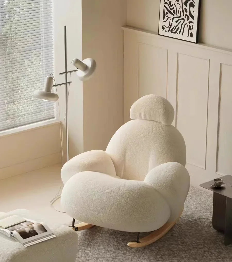 Nordic Modern Luxury Living Room Chairs Sofa  Rocking  Lounge Single Lazy Reclining Adult Bedroom Relax Magical Furniture