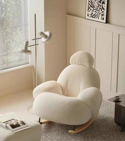 Nordic Modern Luxury Living Room Chairs Sofa  Rocking  Lounge Single Lazy Reclining Adult Bedroom Relax Magical Furniture