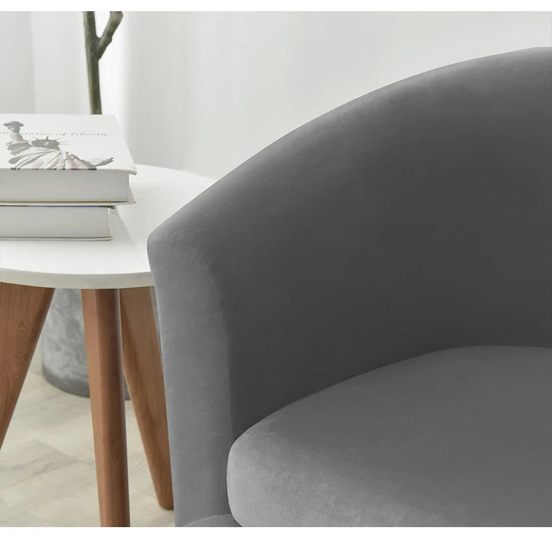 2pc/set Plush Club Chair Slipcover Stretch Elastic Chair Covers Solid Color Tub Chair Slipcovers Spandex Armchair Sofa Cover