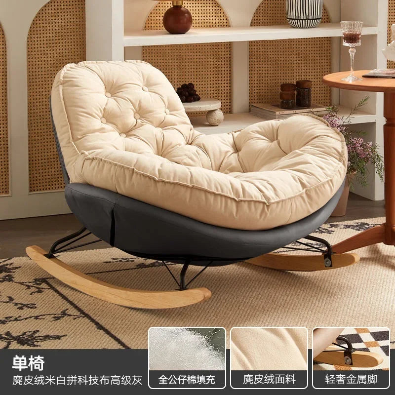 Thickened Penguin Rocking Chair Balcony Sofa Home Bedroom Leisure Chair Wide