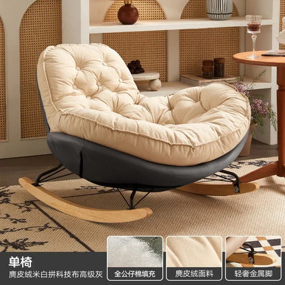 Thickened Penguin Rocking Chair Balcony Sofa Home Bedroom Leisure Chair Wide