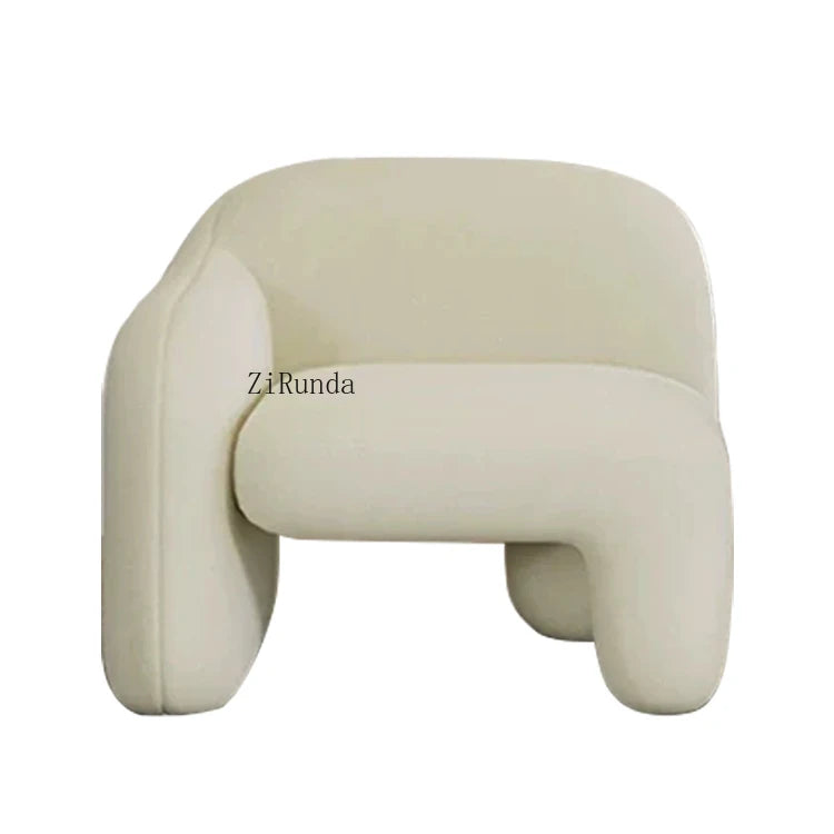 Luxury living room furniture Comfortable modern velvet cream lamb chair