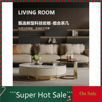 A163 Italian Light Luxury Stainless Steel round Living Room Home Coffee Table Modern Side Table