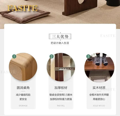 FashionJapanese Vintage Indoor Wood Furniture Asian Style Coffee Tea Living Room Low Table Rectangle 50*40cm Tatami
