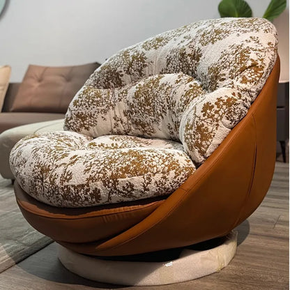 Single rotating sofa chair living room balcony lazy sofa recliner casual and simple
