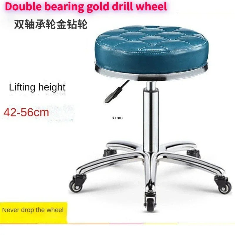 Beauty Stool,Hair Salon,Rotating Lift,Hair Salon Chair,Pulley,Nail Art, Hair Cutting, Round Stool, Exclusively for Beauty Salons
