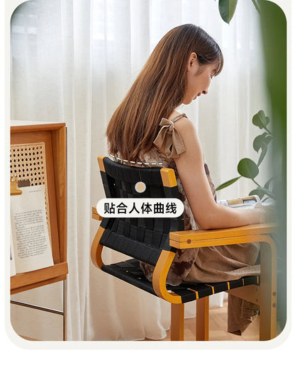 Solid Wood Woven Fabric Dining Chairs,Backrest Armchair,Furniture,Customized,Home,Living Room,Desk Stool