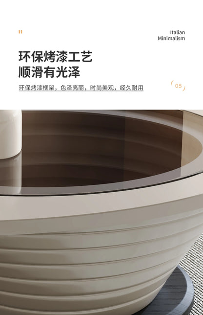 Round Designer Coffee Table Books Nordic Aesthetic Unique Coffee Table Glass Living Room Modern Mesa Auxiliar Salon Furniture