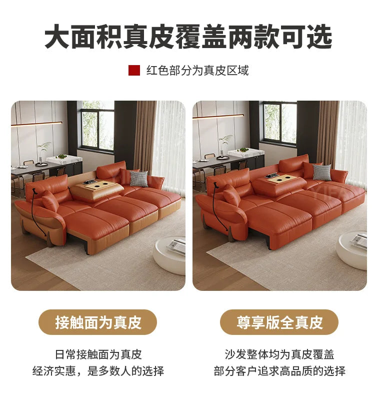 Relaxing Genuine Leather Sofa Living Room Electric Reclining Italian Sofa Lounge Luxury Divano Soggiorno Furniture Home