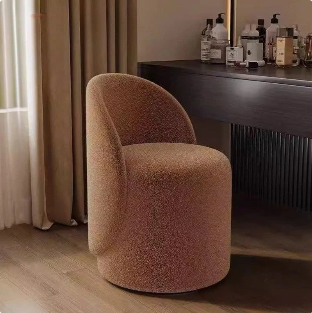 Light luxury Nordic makeup chair bedroom dresser fairy stool high backrest Internet celebrity simple home manicure round stool