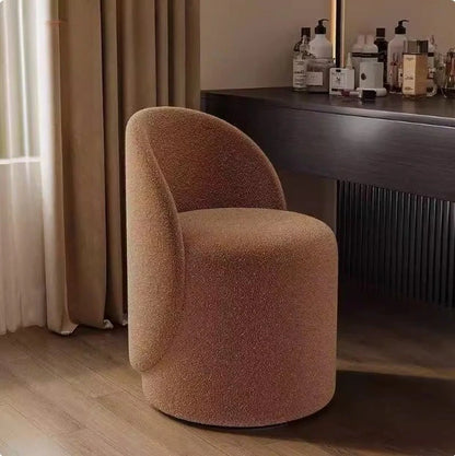 Light luxury Nordic makeup chair bedroom dresser fairy stool high backrest Internet celebrity simple home manicure round stool