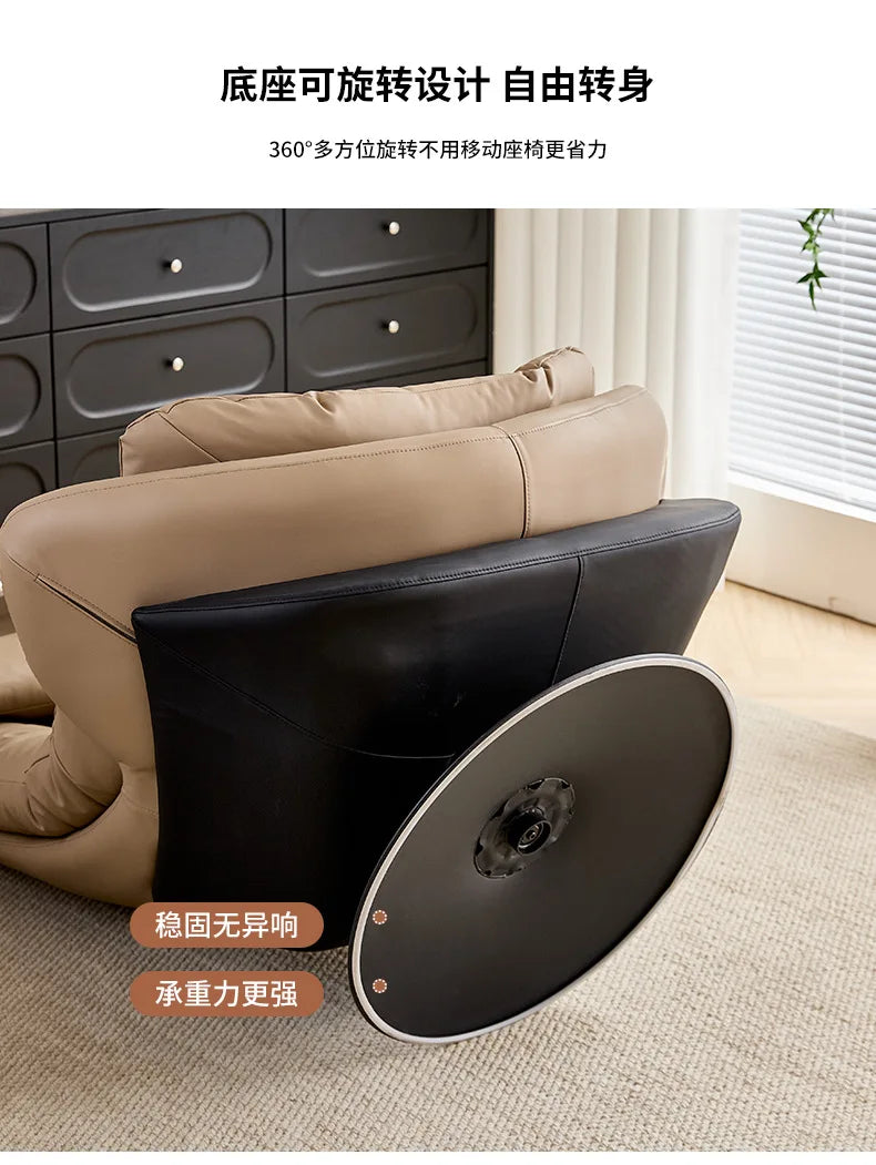 Light luxury single sofa chair rotatable designer casual lazy sofa Nordic living room balcony reclining single r &