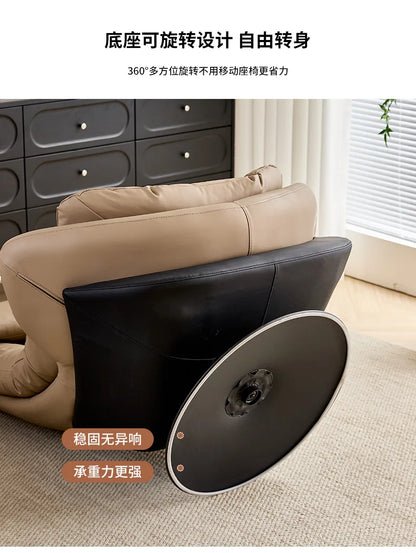 Light luxury single sofa chair rotatable designer casual lazy sofa Nordic living room balcony reclining single r &