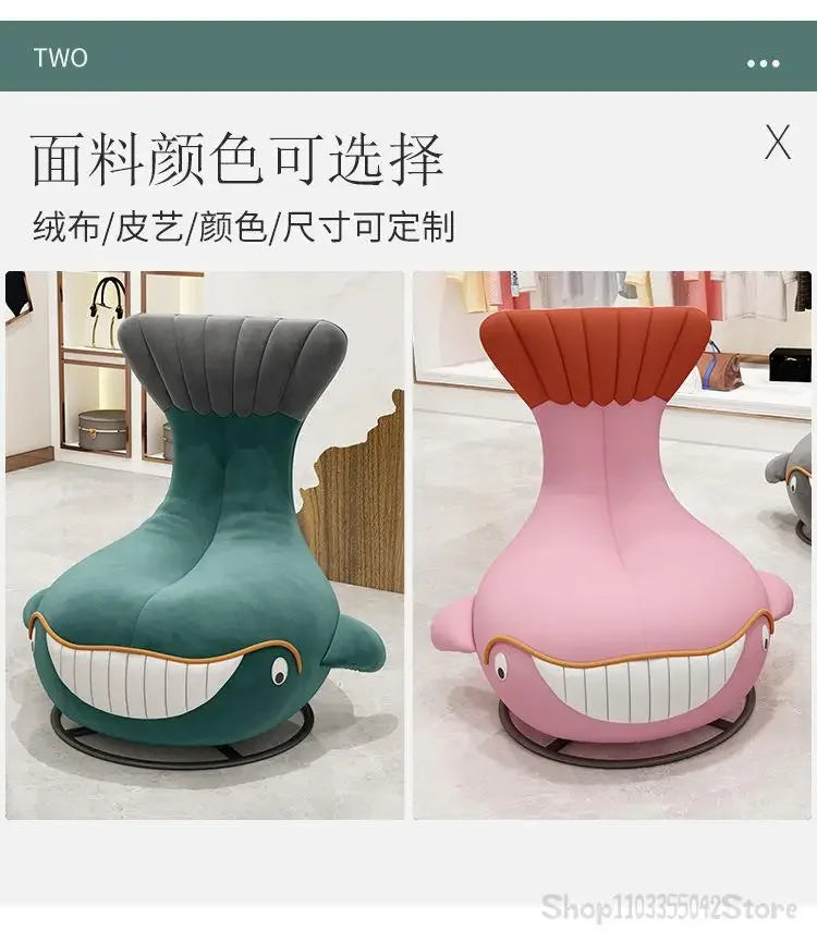 New network red rotating sofa chair animal whale lounge chair shark small apartment balcony lazy sofa