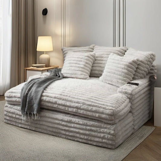 Custom Velvet-Feel Fabric Sectional Sofa Set Compressed sponge Reclining Corner Feature For Living Room Dining Hall