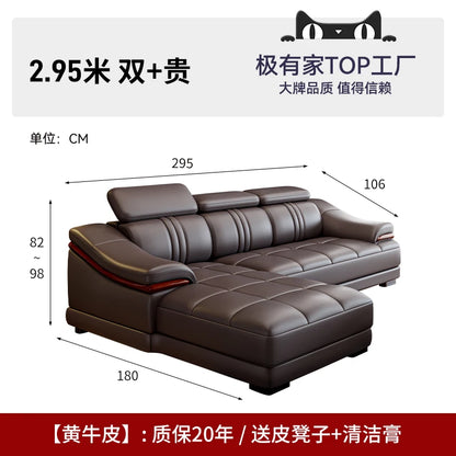 Nordic Genuine Leather Sofas Luxury Armchairs Cinema Comfortable Sofas Living Room Design Fauteuils Salon Home Furniture