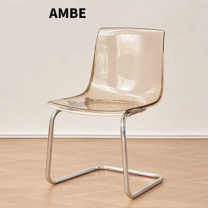 Nordic Modern Clear Acrylic Dining Chair Transparent Plastic Thickened Backrest Chair Simple Home Dining Room Furniture Design