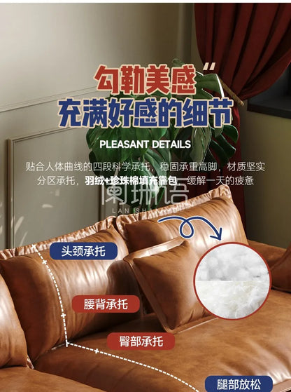 Large Size Leather Living Room Sofas Love Seat Nordic Modern Minimalist Living Room Sofas Relaxing Sillon Cama Trendy Furniture