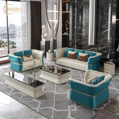 Modern Luxury Indoor Synthetic Leather Sofa Set 2025 Designs Stainless Steel Wood for Living Room Furniture for Hotels