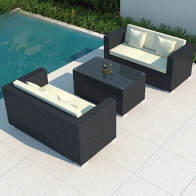 Outdoor villa courtyard sofa hotel B & B terrace waterproof sunscreen sofa furniture indoor and outdoor rattan weaving